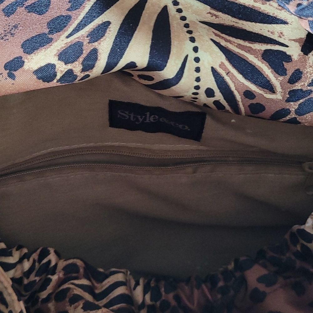 Style & Co. Cheetah Print Straw Tote Bag - Picture 6 of 6